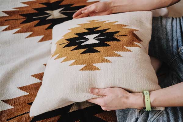 Fluffing up a cushion